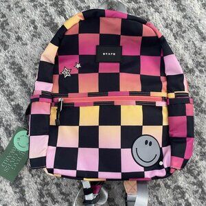 State Bags - Kane Backpack - Pink Checker Board - Girls Backpack